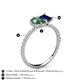 5 - Zahara 9x6 mm Pear Lab Created Alexandrite and 7x5 mm Emerald Cut Lab Created Blue Sapphire 2 Stone Duo Ring 