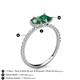 5 - Zahara 9x6 mm Pear Lab Created Alexandrite and 7x5 mm Emerald Cut Lab Created Emerald 2 Stone Duo Ring 
