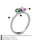 5 - Zahara 9x6 mm Pear Lab Created Alexandrite and 7x5 mm Emerald Cut Lab Created Pink Sapphire 2 Stone Duo Ring 