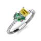 4 - Zahara 9x6 mm Pear Lab Created Alexandrite and 7x5 mm Emerald Cut Lab Created Yellow Sapphire 2 Stone Duo Ring 