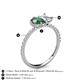 5 - Zahara 9x6 mm Pear Lab Created Alexandrite and 7x5 mm Emerald Cut White Sapphire 2 Stone Duo Ring 