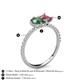 5 - Zahara 9x6 mm Pear Lab Created Alexandrite and 7x5 mm Emerald Cut Pink Tourmaline 2 Stone Duo Ring 