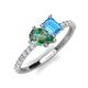 4 - Zahara 9x6 mm Pear Lab Created Alexandrite and 7x5 mm Emerald Cut Blue Topaz 2 Stone Duo Ring 