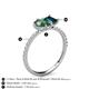 5 - Zahara 9x6 mm Pear Lab Created Alexandrite and 7x5 mm Emerald Cut London Blue Topaz 2 Stone Duo Ring 