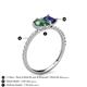 5 - Zahara 9x6 mm Pear Lab Created Alexandrite and 7x5 mm Emerald Cut Iolite 2 Stone Duo Ring 
