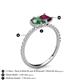 5 - Zahara 9x6 mm Pear Lab Created Alexandrite and 7x5 mm Emerald Cut Rhodolite Garnet 2 Stone Duo Ring 