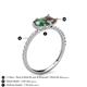 5 - Zahara 9x6 mm Pear Lab Created Alexandrite and 7x5 mm Emerald Cut Smoky Quartz 2 Stone Duo Ring 