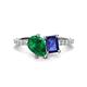 1 - Zahara 9x7 mm Pear Emerald and 7x5 mm Emerald Cut Iolite 2 Stone Duo Ring 