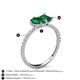 5 - Zahara 9x7 mm Pear Emerald and 7x5 mm Emerald Cut Lab Created Emerald 2 Stone Duo Ring 