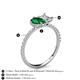 5 - Zahara 9x7 mm Pear Emerald and 7x5 mm IGI Certified Emerald Cut Lab Grown Diamond 2 Stone Duo Ring 