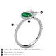 5 - Zahara 9x7 mm Pear Emerald and 7x5 mm Emerald Cut White Sapphire 2 Stone Duo Ring 
