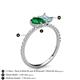 5 - Zahara 9x7 mm Pear Emerald and 7x5 mm Emerald Cut Aquamarine 2 Stone Duo Ring 
