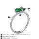 5 - Zahara 9x7 mm Pear Emerald and 7x5 mm Emerald Cut Lab Created Alexandrite 2 Stone Duo Ring 