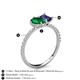 5 - Zahara 9x7 mm Pear Emerald and 7x5 mm Emerald Cut Iolite 2 Stone Duo Ring 