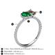 5 - Zahara 9x7 mm Pear Emerald and 7x5 mm Emerald Cut Smoky Quartz 2 Stone Duo Ring 