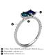 5 - Zahara 9x6 mm Pear London Blue Topaz and 7x5 mm Emerald Cut Lab Created Blue Sapphire 2 Stone Duo Ring 