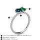 5 - Zahara 9x6 mm Pear London Blue Topaz and 7x5 mm Emerald Cut Lab Created Emerald 2 Stone Duo Ring 