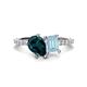 1 - Zahara 9x6 mm Pear London Blue Topaz and 7x5 mm Emerald Cut Aquamarine 2 Stone Duo Ring 