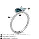 5 - Zahara 9x6 mm Pear London Blue Topaz and 7x5 mm Emerald Cut Aquamarine 2 Stone Duo Ring 
