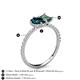 5 - Zahara 9x6 mm Pear London Blue Topaz and 7x5 mm Emerald Cut Lab Created Alexandrite 2 Stone Duo Ring 