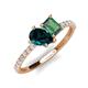 4 - Zahara 9x6 mm Pear London Blue Topaz and 7x5 mm Emerald Cut Lab Created Alexandrite 2 Stone Duo Ring 