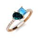 4 - Zahara 9x6 mm Pear London Blue Topaz and 7x5 mm Emerald Cut Blue Topaz 2 Stone Duo Ring 