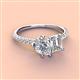 3 - Zahara 9x6 mm Pear Forever One Moissanite and IGI Certified 7x5 mm Emerald Cut Lab Grown Diamond 2 Stone Duo Ring 