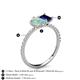 5 - Zahara 9x6 mm Pear Opal and 7x5 mm Emerald Cut Lab Created Blue Sapphire 2 Stone Duo Ring 