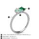 5 - Zahara 9x6 mm Pear Opal and 7x5 mm Emerald Cut Lab Created Emerald 2 Stone Duo Ring 
