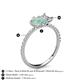 5 - Zahara 9x6 mm Pear Opal and IGI Certified 7x5 mm Emerald Cut Lab Grown Diamond 2 Stone Duo Ring 