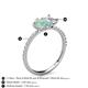 5 - Zahara 9x6 mm Pear Opal and 7x5 mm Emerald Cut White Sapphire 2 Stone Duo Ring 