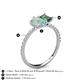 5 - Zahara 9x6 mm Pear Opal and 7x5 mm Emerald Cut Lab Created Alexandrite 2 Stone Duo Ring 