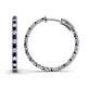 1 - Melissa 1.80 ctw (2.00 mm) Inside Outside Round Blue Sapphire and Natural Diamond Eternity Hoop Earrings 