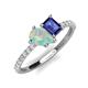 4 - Zahara 9x6 mm Pear Opal and 7x5 mm Emerald Cut Iolite 2 Stone Duo Ring 