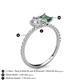 5 - Zahara 9x6 mm Pear Forever Brilliant Moissanite and 7x5 mm Emerald Cut Lab Created Alexandrite 2 Stone Duo Ring 