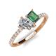 4 - Zahara 9x6 mm Pear Forever One Moissanite and 7x5 mm Emerald Cut Lab Created Alexandrite 2 Stone Duo Ring 