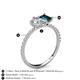 5 - Zahara 9x6 mm Pear Forever One Moissanite and 7x5 mm Emerald Cut London Blue Topaz 2 Stone Duo Ring 