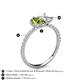 5 - Zahara 9x6 mm Pear Peridot and 7x5 mm Emerald Cut White Sapphire 2 Stone Duo Ring 