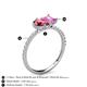 5 - Zahara 9x6 mm Pear Pink Tourmaline and 7x5 mm Emerald Cut Lab Created Pink Sapphire 2 Stone Duo Ring 