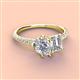 3 - Zahara GIA Certified 9x6 mm Pear Diamond and 7x5 mm IGI Certified Emerald Cut Lab Grown Diamond 2 Stone Duo Ring 