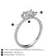5 - Zahara GIA Certified 9x6 mm Pear Diamond and 7x5 mm Emerald Cut Forever One Moissanite 2 Stone Duo Ring 