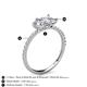 5 - Zahara GIA Certified 9x6 mm Pear Diamond and 7x5 mm Emerald Cut White Sapphire 2 Stone Duo Ring 