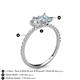 5 - Zahara GIA Certified 9x6 mm Pear Diamond and 7x5 mm Emerald Cut Aquamarine 2 Stone Duo Ring 