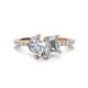 1 - Zahara GIA Certified 9x6 mm Pear and 7x5 mm Emerald Cut Diamond 2 Stone Duo Ring 