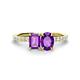 1 - Galina 7x5 mm Emerald Cut and 8x6 mm Oval Amethyst 2 Stone Duo Ring 