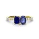 1 - Galina 7x5 mm Emerald Cut Blue Sapphire and 8x6 mm Oval Iolite 2 Stone Duo Ring 