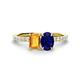 1 - Galina 7x5 mm Emerald Cut Citrine and 8x6 mm Oval Blue Sapphire 2 Stone Duo Ring 