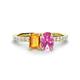 1 - Galina 7x5 mm Emerald Cut Citrine and 8x6 mm Oval Pink Sapphire 2 Stone Duo Ring 