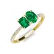 4 - Galina 7x5 mm Emerald Cut and 8x6 mm Oval Emerald 2 Stone Duo Ring 