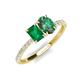 4 - Galina 7x5 mm Emerald Cut Emerald and 8x6 mm Oval Lab Created Alexandrite 2 Stone Duo Ring 